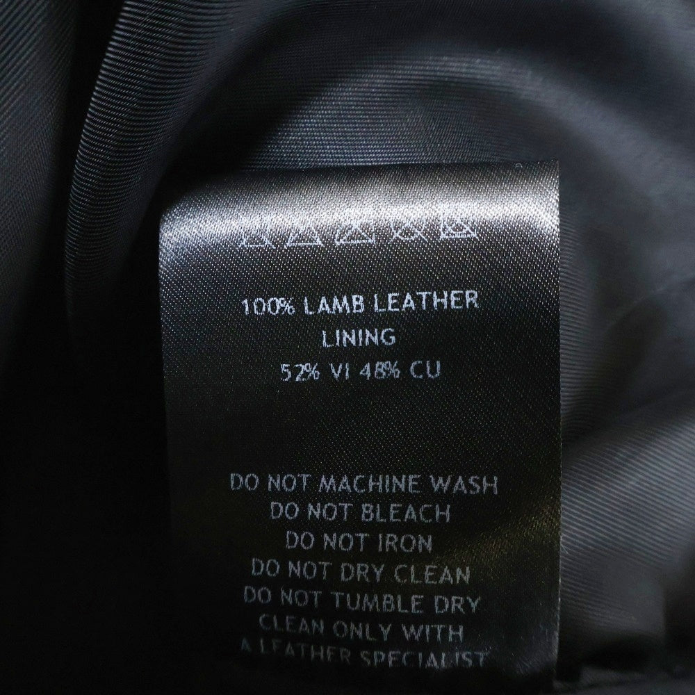 ERNEST W. BAKER(アーネストダブルベイカー) サイドポケット ジップアップ バイカーレザーベスト ブラック/レッド/ホワイト