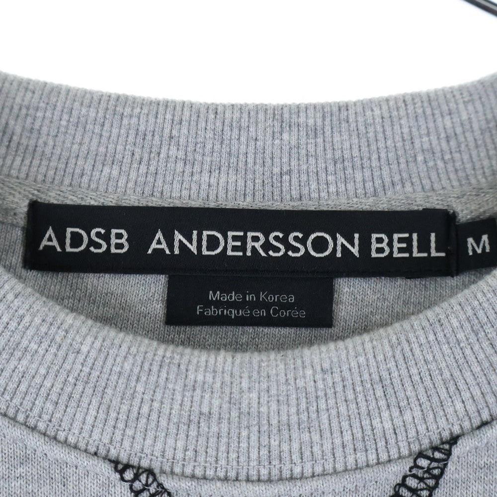 ADSB ANDERSSON BELL(アンダースンベル) ローズ 刺繍 クルーネックスウェットトレーナー グレー