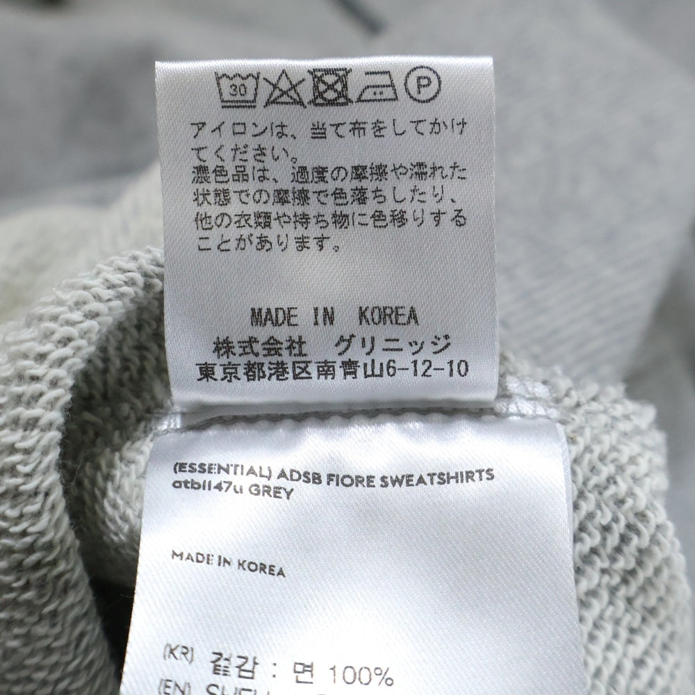 ADSB ANDERSSON BELL(アンダースンベル) ローズ 刺繍 クルーネックスウェットトレーナー グレー