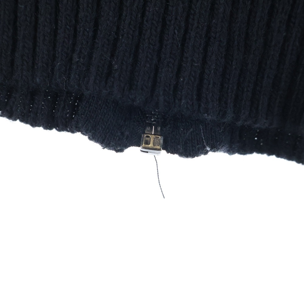 DIESEL(ディーゼル) パッチワーク ニット ジップアップ フーディー パーカー ブラック