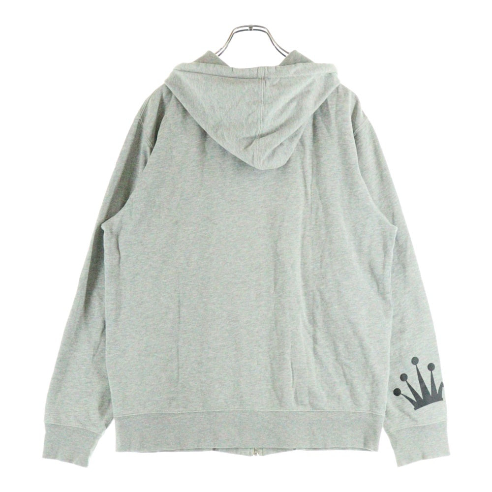 STUSSY(ステューシー) 00S ロゴプリント ジップアップ フーディ スウェットパーカー 金タグ グレー