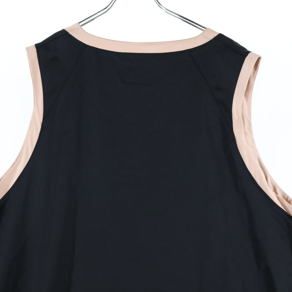 Needles(ニードルス) パピヨンロゴエンブロイダリー ラウンドネック タンクトップ ブラック/ピンク EJ181