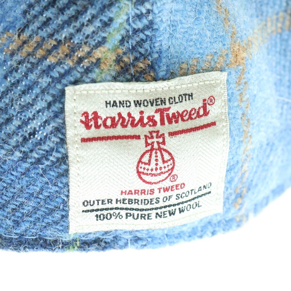 STUSSY(ステューシー) ×HARRIS TWEED ×NEW ERA 59FIFTY ハリスツイード ニューエラ チェック キャップ 帽子 ブルー