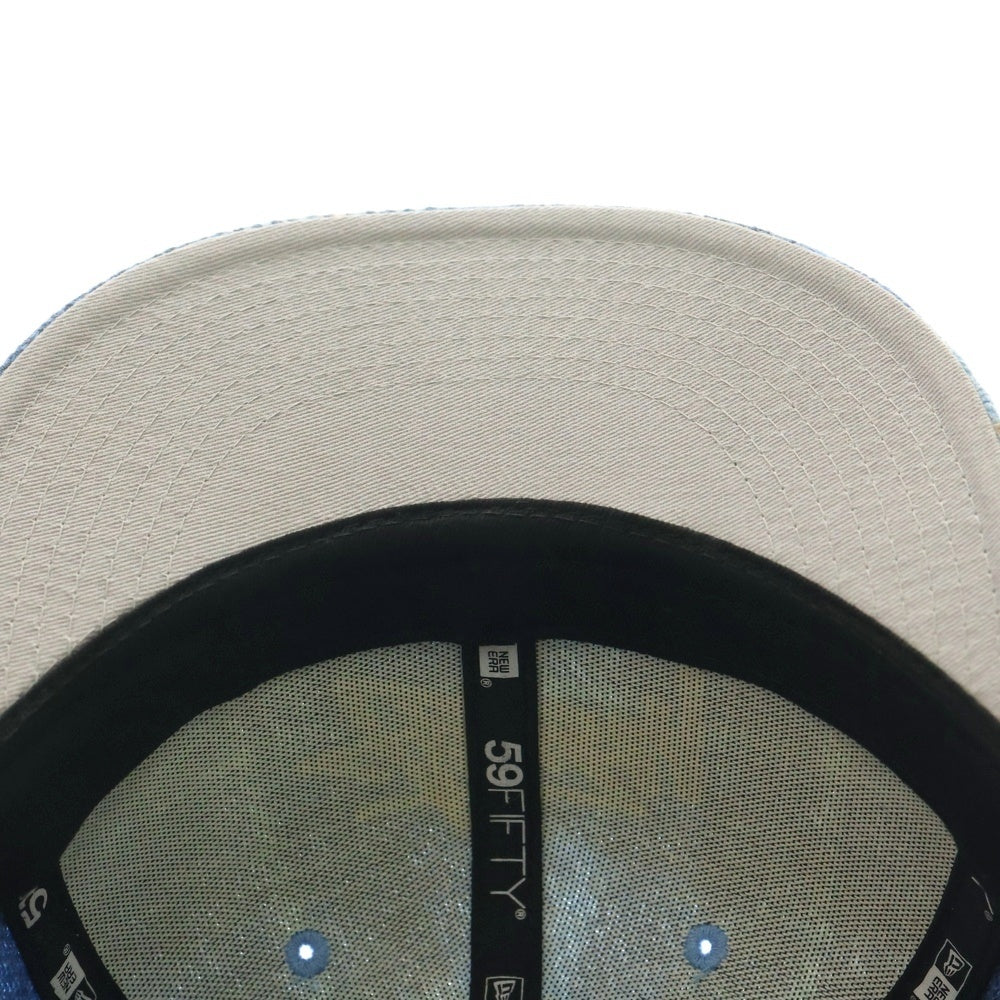 STUSSY(ステューシー) ×HARRIS TWEED ×NEW ERA 59FIFTY ハリスツイード ニューエラ チェック キャップ 帽子 ブルー