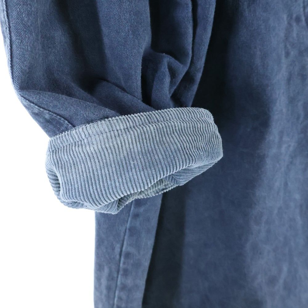 BRANDON THOMAS(ブランドントーマス) コーデュロイカラー スエードロングコート ジャケット ネイビー