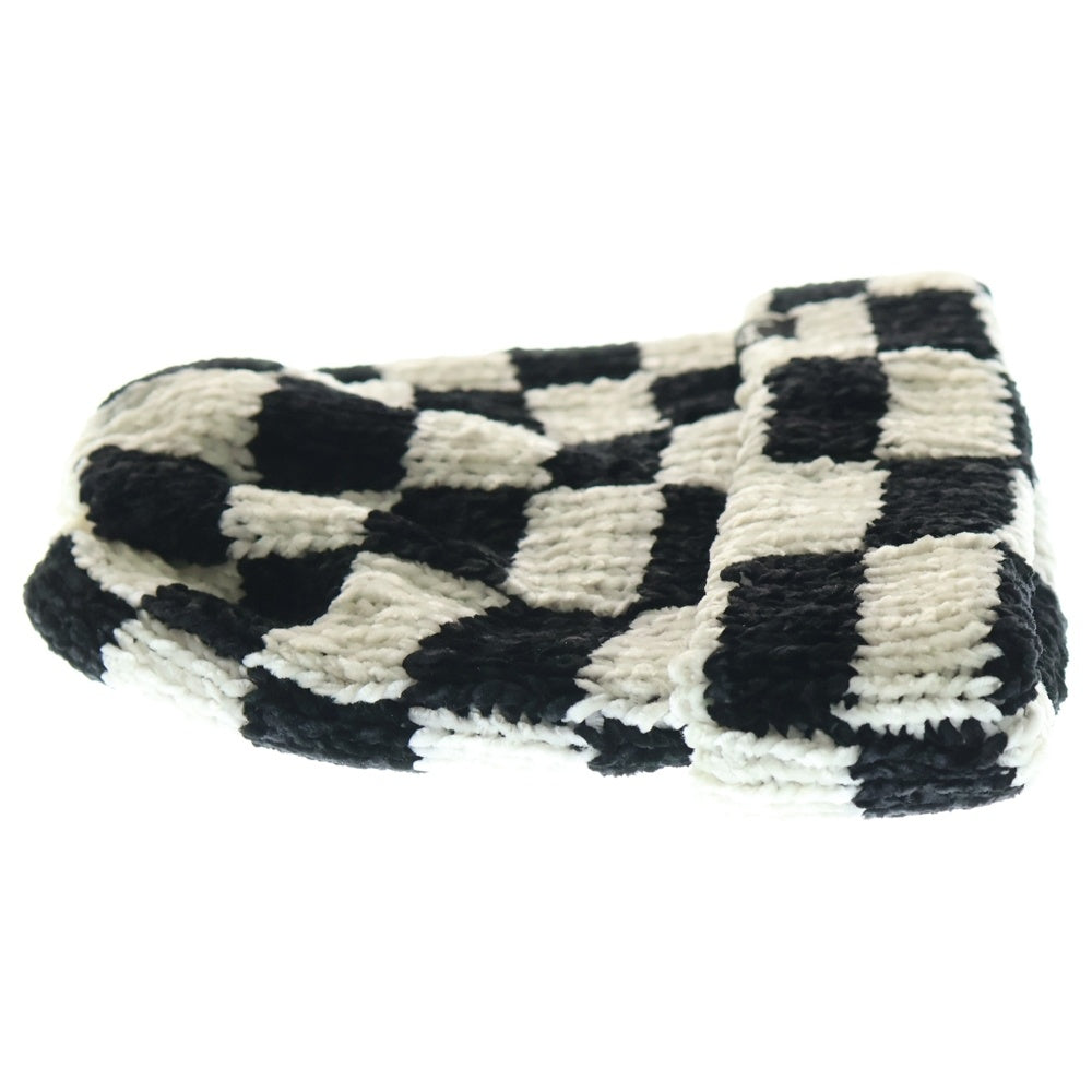STUSSY(ステューシー) 22AW CROCHET CHECKERED BEANIE クロケットチェックド ビーニー 帽子 ブラック/ホワイト