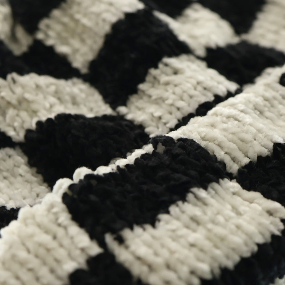 STUSSY(ステューシー) 22AW CROCHET CHECKERED BEANIE クロケットチェックド ビーニー 帽子 ブラック/ホワイト