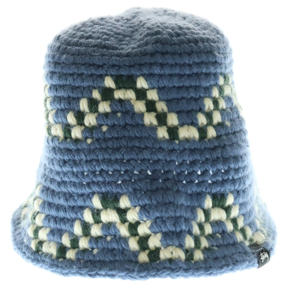 STUSSY(ステューシー) 22SS GIZA KNIT BUCKET HAT ギザニット バケットハット 帽子 ブルー