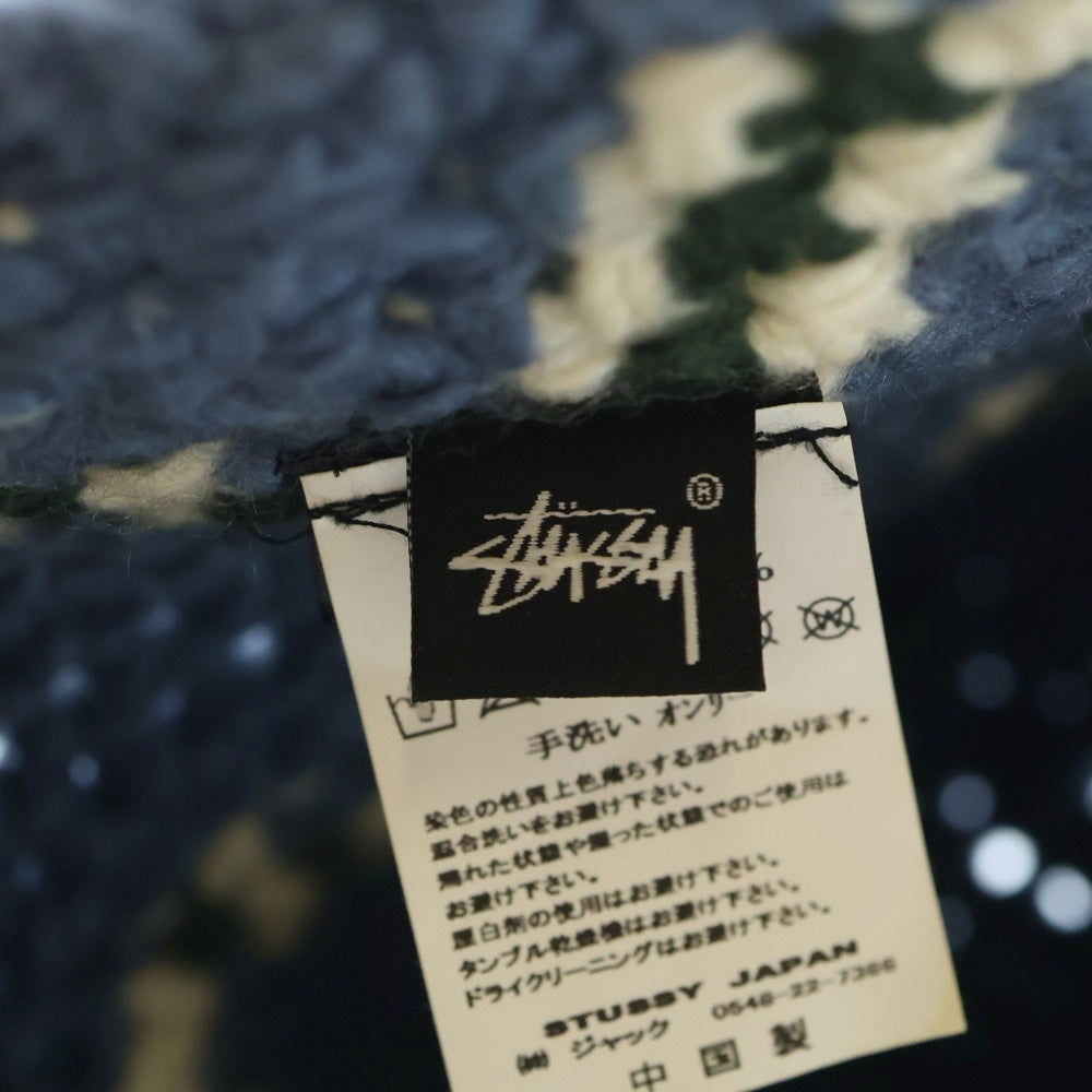 STUSSY(ステューシー) 22SS GIZA KNIT BUCKET HAT ギザニット バケットハット 帽子 ブルー