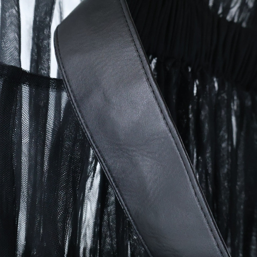 NOIR KEI NINOMIYA(ノワール ケイニノミヤ) 17AW チュール ギャザー ボリューム エンパイアライン ドレス ワンピース レディース ブラック 3T-O005