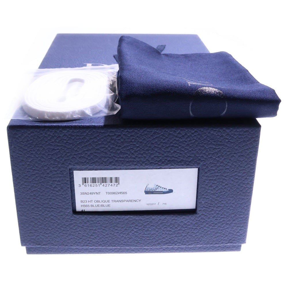 DIOR(ディオール) B23 オブリーク キャンバス クリアラバー ローカットスニーカー ブルー/ホワイト 3SN249YNT