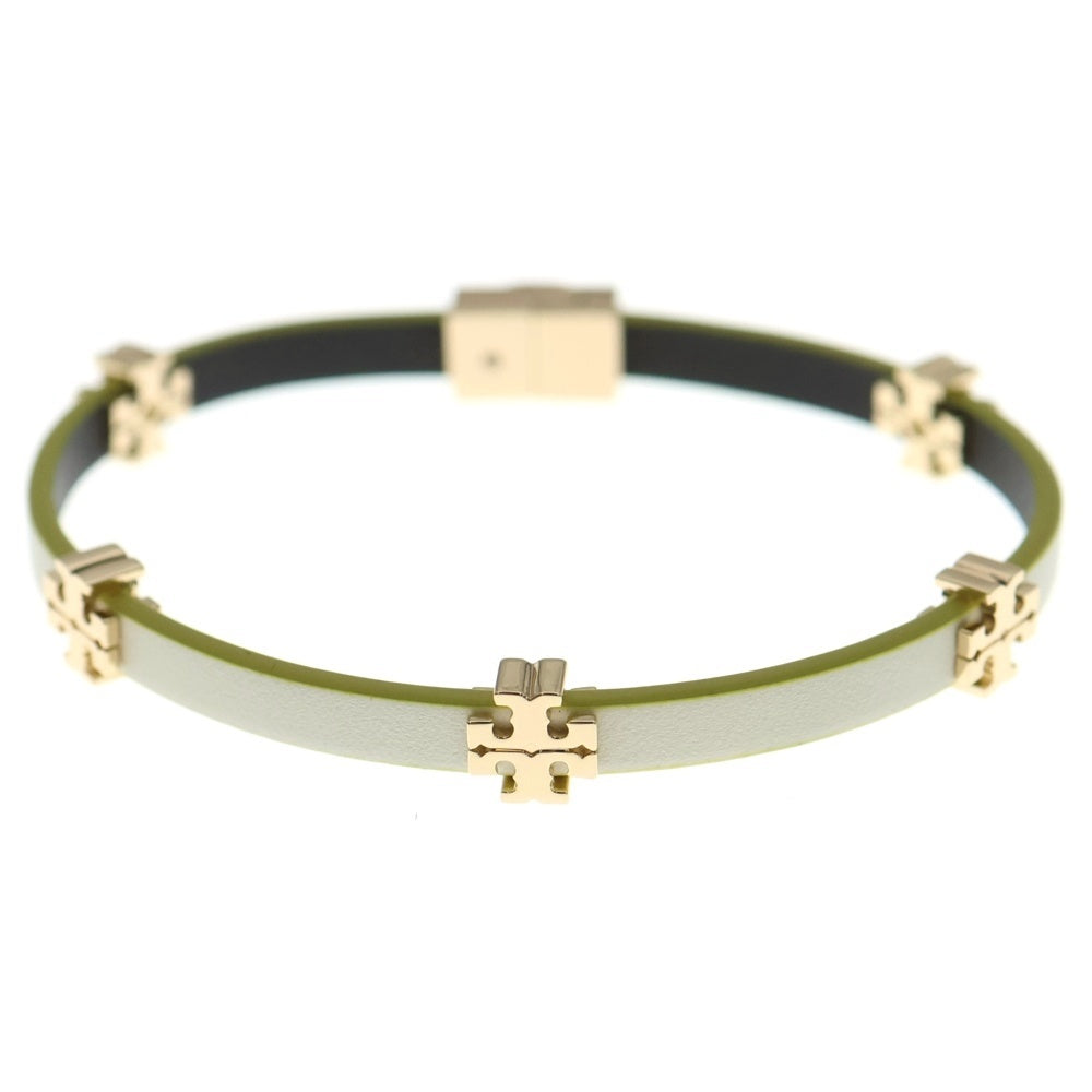 TORY BURCH(トリー バーチ) ELEANOR エノレア レザー ブレスレット ホワイト/イエロー レディース 147235