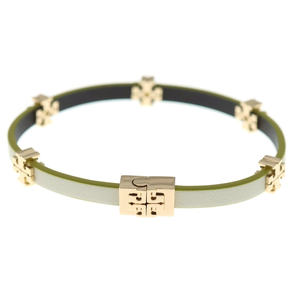 TORY BURCH(トリー バーチ) ELEANOR エノレア レザー ブレスレット ホワイト/イエロー レディース 147235