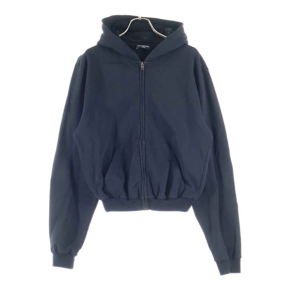 BALENCIAGA(バレンシアガ) 22SS TAB WORN-OUT ZIP-UP HOODIE タブ ウォーンアウト ジップアップ フーディー パーカー ブラック 697949