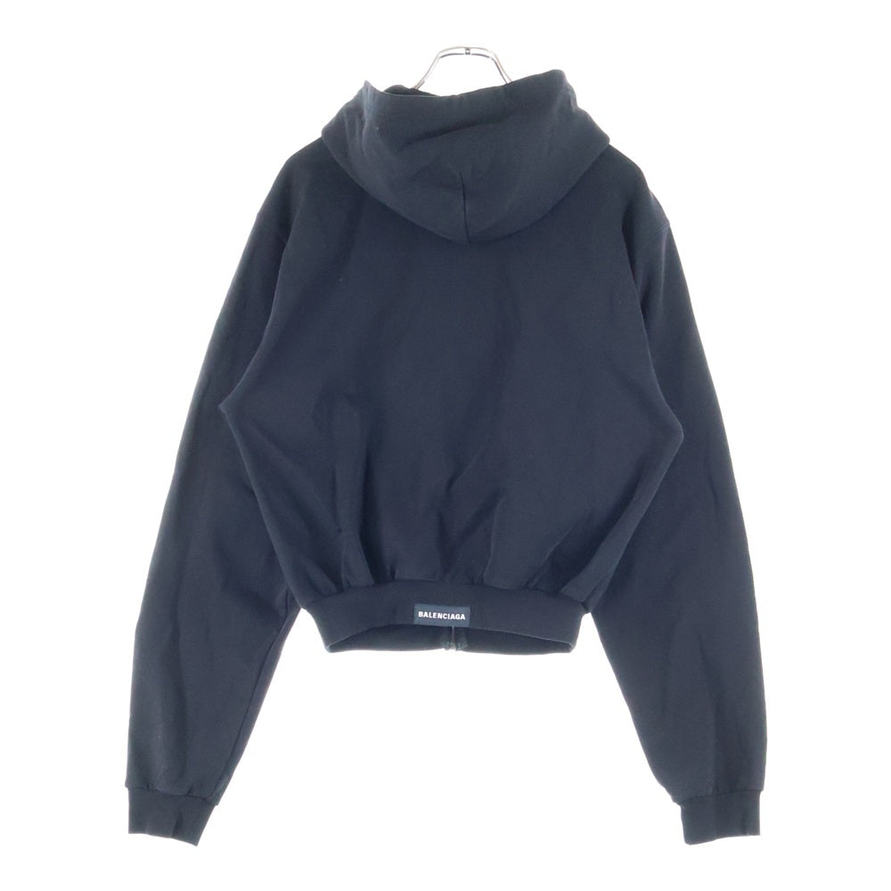 BALENCIAGA(バレンシアガ) 22SS TAB WORN-OUT ZIP-UP HOODIE タブ ウォーンアウト ジップアップ フーディー パーカー ブラック 697949