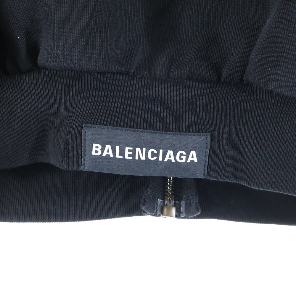 BALENCIAGA(バレンシアガ) 22SS TAB WORN-OUT ZIP-UP HOODIE タブ ウォーンアウト ジップアップ フーディー パーカー ブラック 697949