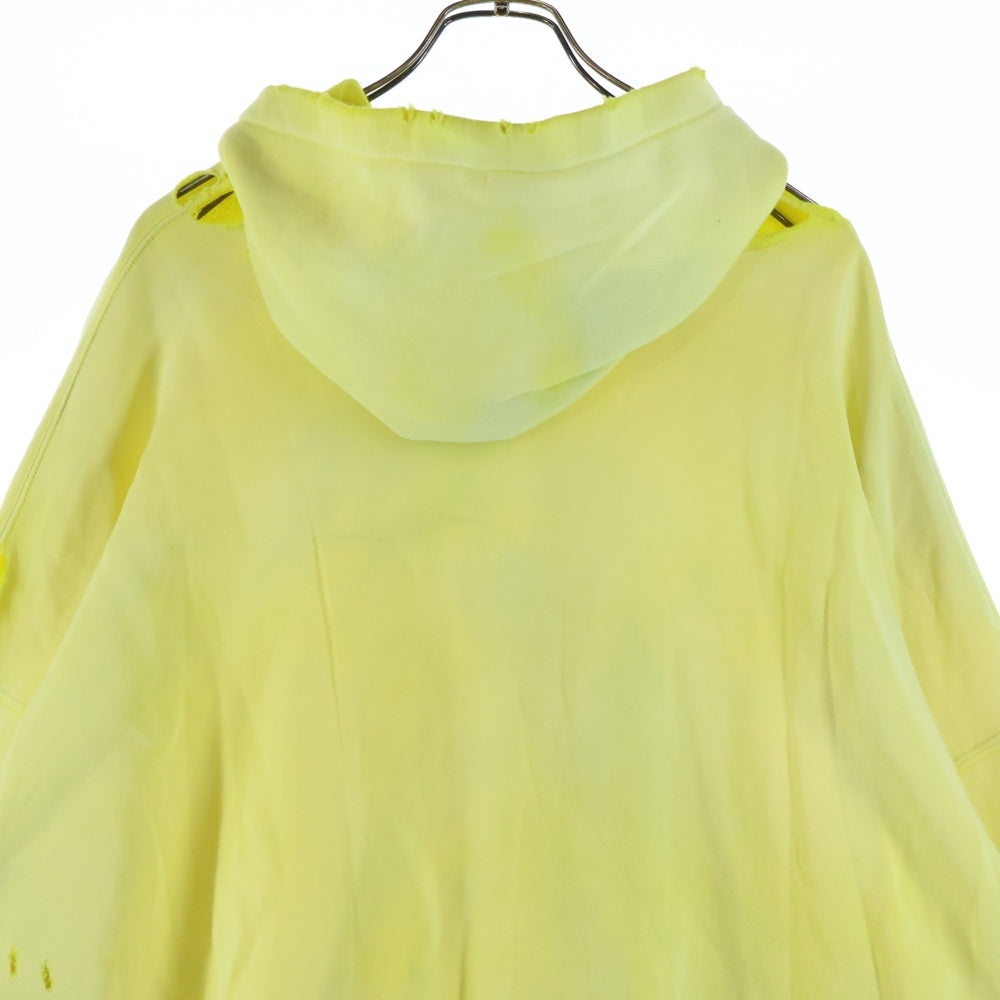 BALENCIAGA(バレンシアガ) 21AW OVERSIZED HOODIE オーバーサイズ デストロイ プルオーバーフーディー パーカー スウェット イエロー 651799 TJVN8