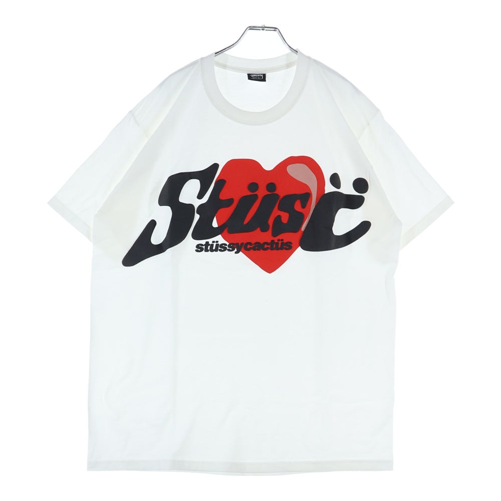 STUSSY(ステューシー) ×CPFM HERAT TEE カクタスプラントフリーマーケット ハート プリント 半袖Tシャツ カットソー ホワイト
