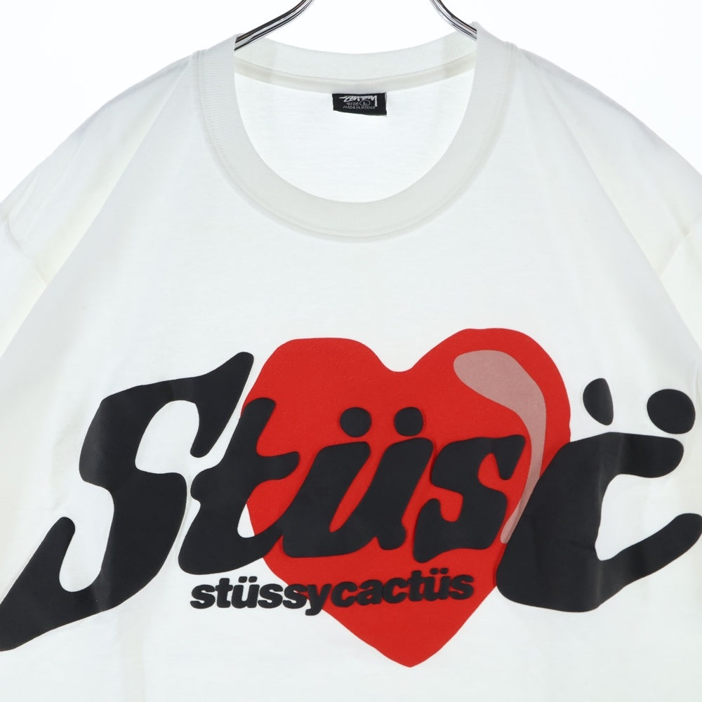 STUSSY(ステューシー) ×CPFM HERAT TEE カクタスプラントフリーマーケット ハート プリント 半袖Tシャツ カットソー ホワイト