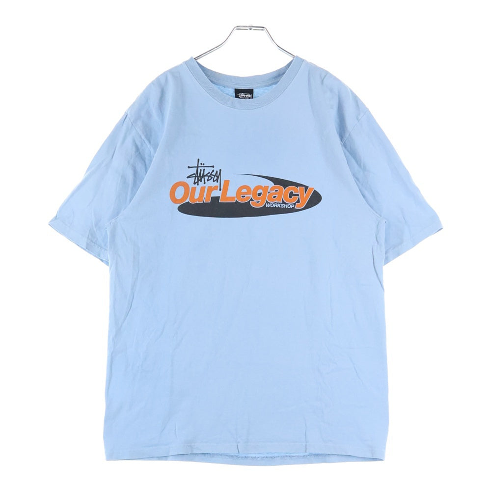 STUSSY(ステューシー) ×OUR LEGACY WORK SHOP TEE アワーレガシー ワークショップ プリント 半袖Tシャツ カットソー ブルー