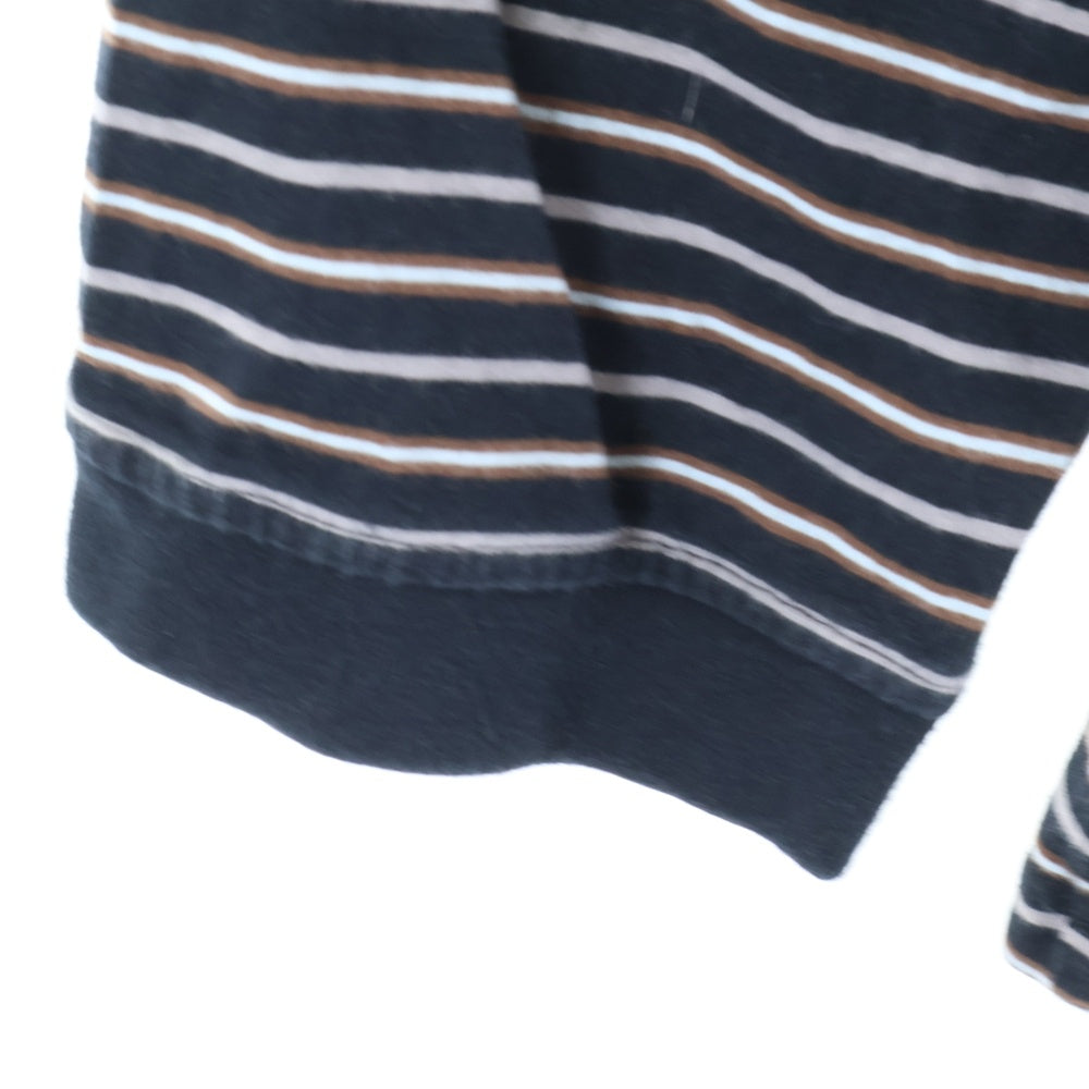 SUPREME(シュプリーム) 21SS Thin Stripe L/S Top シンストライプ フロントロゴプリント 長袖Tシャツ カットソー ブラック