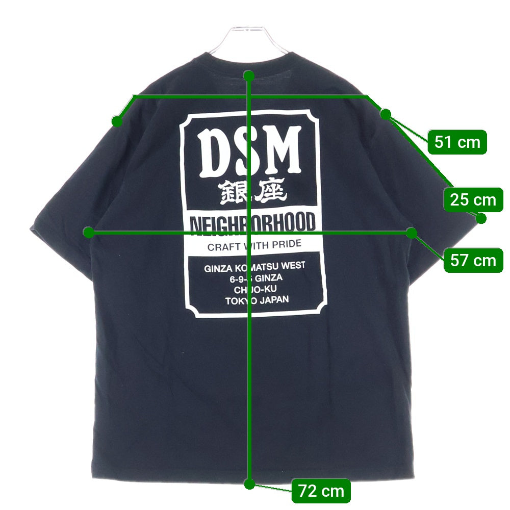 NEIGHBORHOOD(ネイバーフッド) ×Dover Street Market Ginza Tee ドーバーストリートマーケット 銀座 プリント 半袖Tシャツ カットソー ブラック