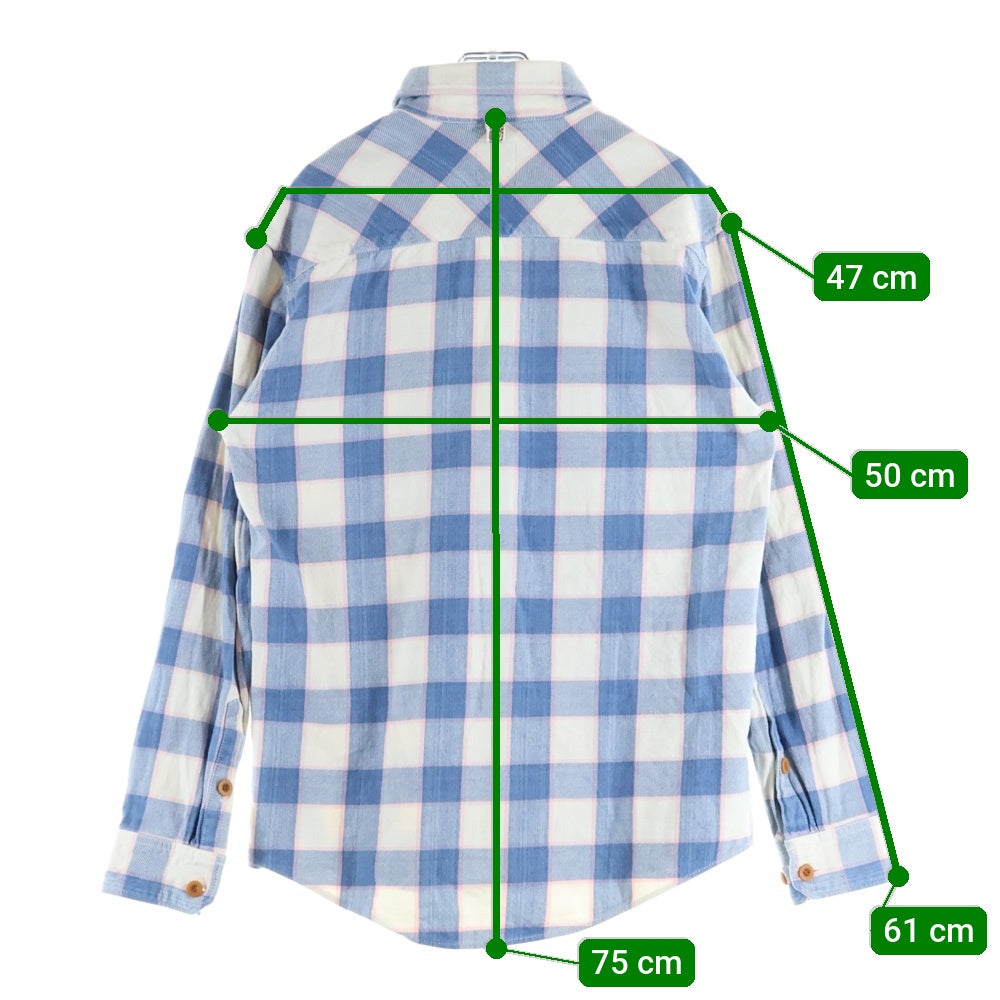 VISVIM(ヴィスヴィム) 14SS BLACK ELK FLANNEL ブラック エリュク フランネル バッファローチェック コットン 長袖シャツ ブルー/ホワイト 0114105011023