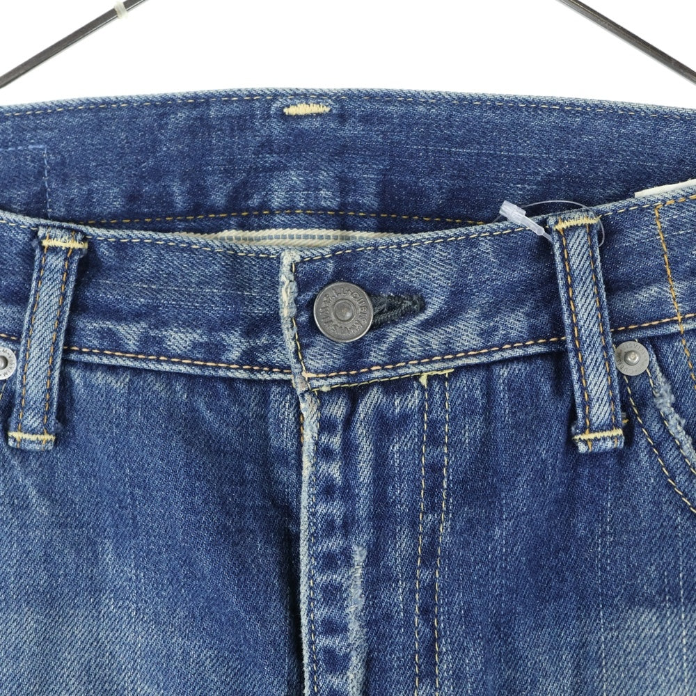 VISVIM(ヴィスヴィム) FLUXUS 05D4 SERGE DE NIMES パイソンパッチ ダメージ加工 ストレート デニムパンツ インディゴ