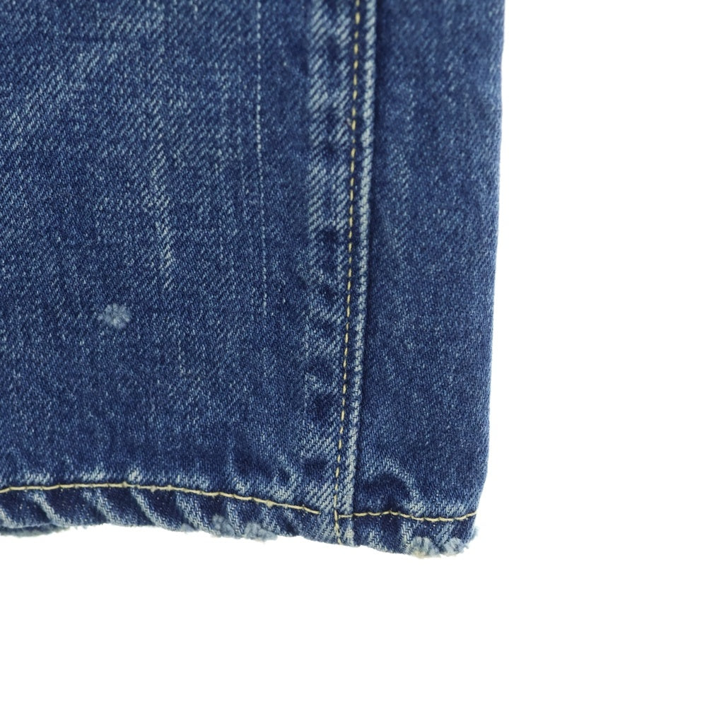 VISVIM(ヴィスヴィム) FLUXUS 05D4 SERGE DE NIMES パイソンパッチ ダメージ加工 ストレート デニムパンツ インディゴ