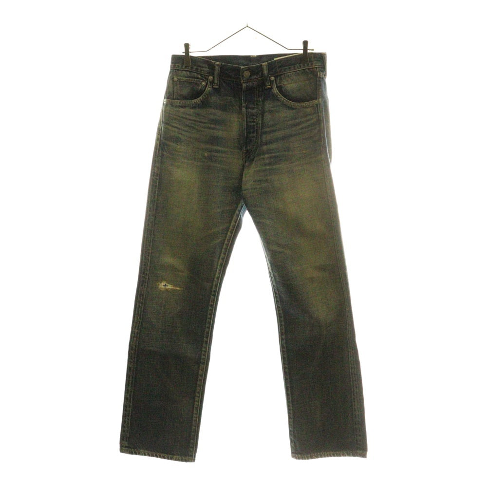 VISVIM(ヴィスヴィム) 13SS SOCIAL SCULPTURE DENIM 01D10 ソーシャル スカルプチャー ダメージ加工 デニムパンツ インディゴ 0113105005019