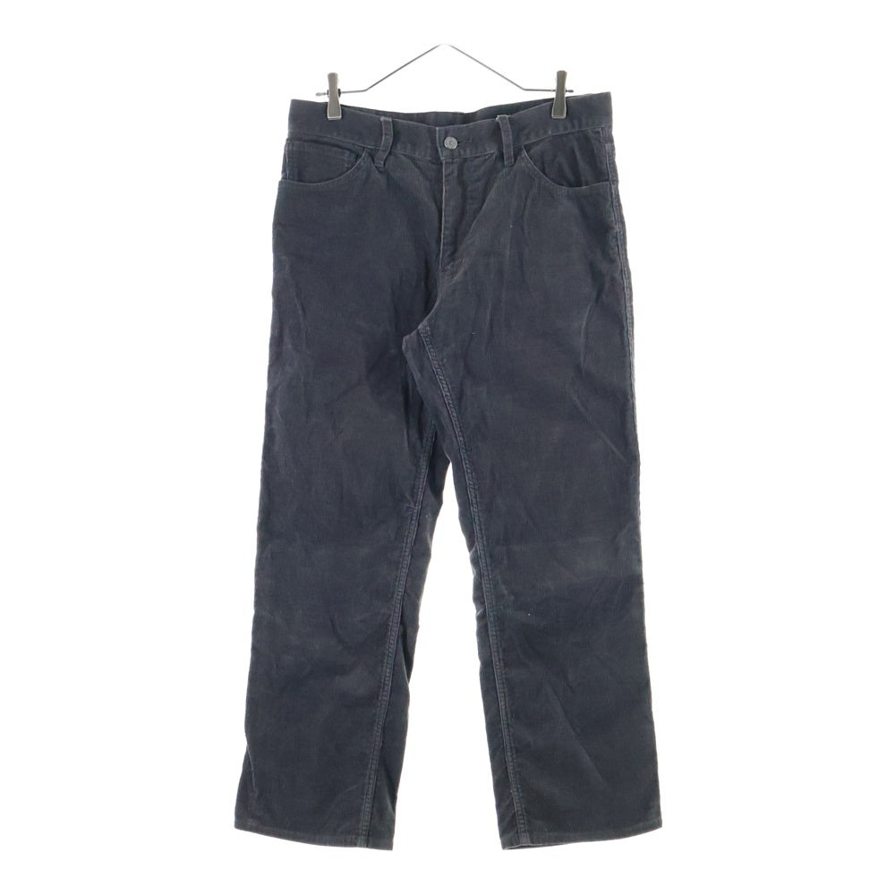 VISVIM(ヴィスヴィム) イエローレザーパッチ コーデュロイ ジップフライ ストレートパンツ グレー