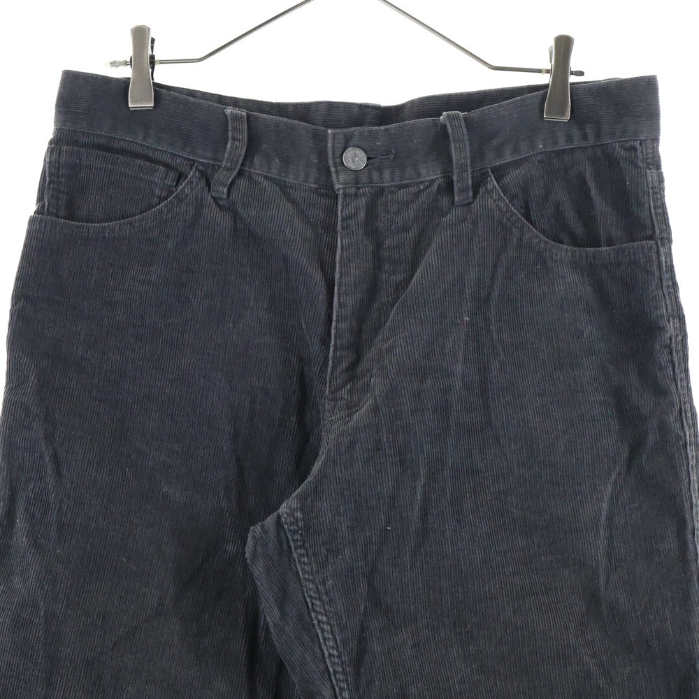 VISVIM(ヴィスヴィム) イエローレザーパッチ コーデュロイ ジップフライ ストレートパンツ グレー