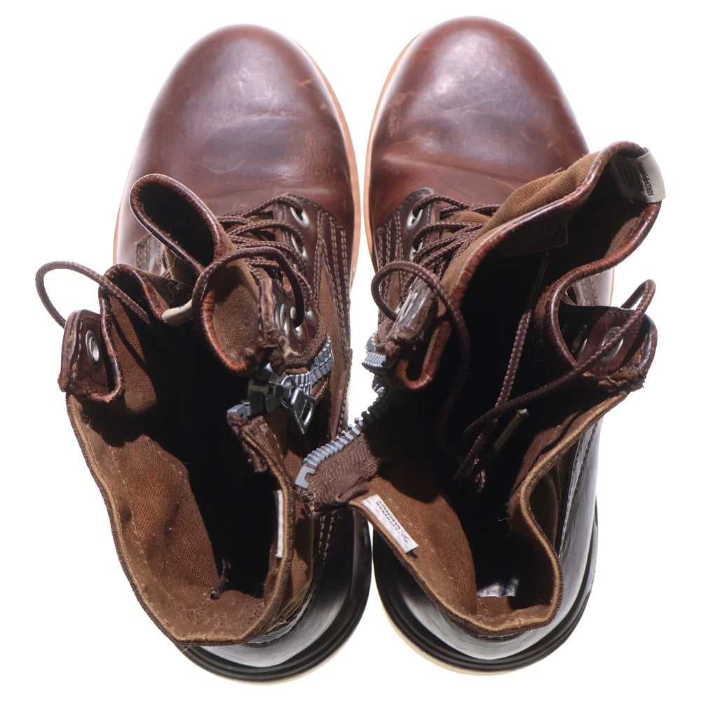 VISVIM(ヴィスヴィム) 7HOLE 73-FOLK ホルク サイドジップ レースアップ レザー ブーツ ブラウン