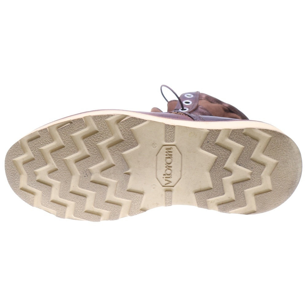 VISVIM(ヴィスヴィム) 7HOLE 73-FOLK ホルク サイドジップ レースアップ レザー ブーツ ブラウン