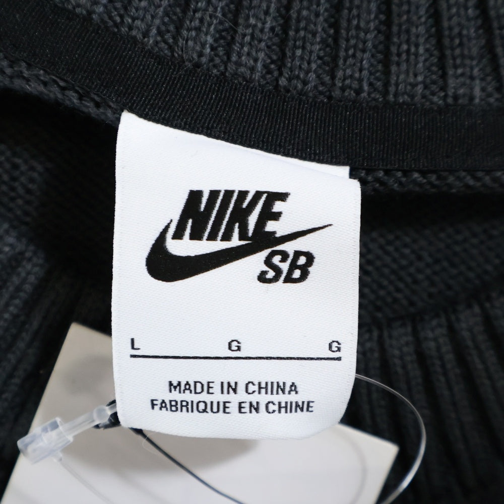 NIKE SB(ナイキエスビー) BIG SWOOSH NSW SWEATER ビッグ スウォッシュ ロゴ ポリエステル ウール ニット セーター ブラック/グレー DD0579-010