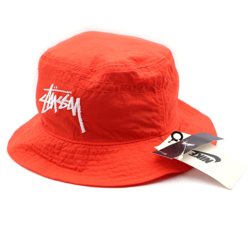 NIKE(ナイキ) 20SS ×STUSSY BUCKET HAT ステューシー ナイロン バケットハット 帽子 レッド CT8411