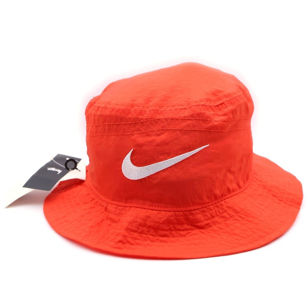 NIKE(ナイキ) 20SS ×STUSSY BUCKET HAT ステューシー ナイロン バケットハット 帽子 レッド CT8411