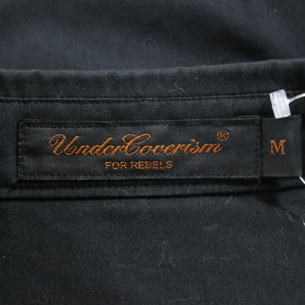 UNDERCOVER(アンダーカバー) 04SS ストライプ切り替え ロングスリーブ コットン長袖シャツ ブラック E257-SH9