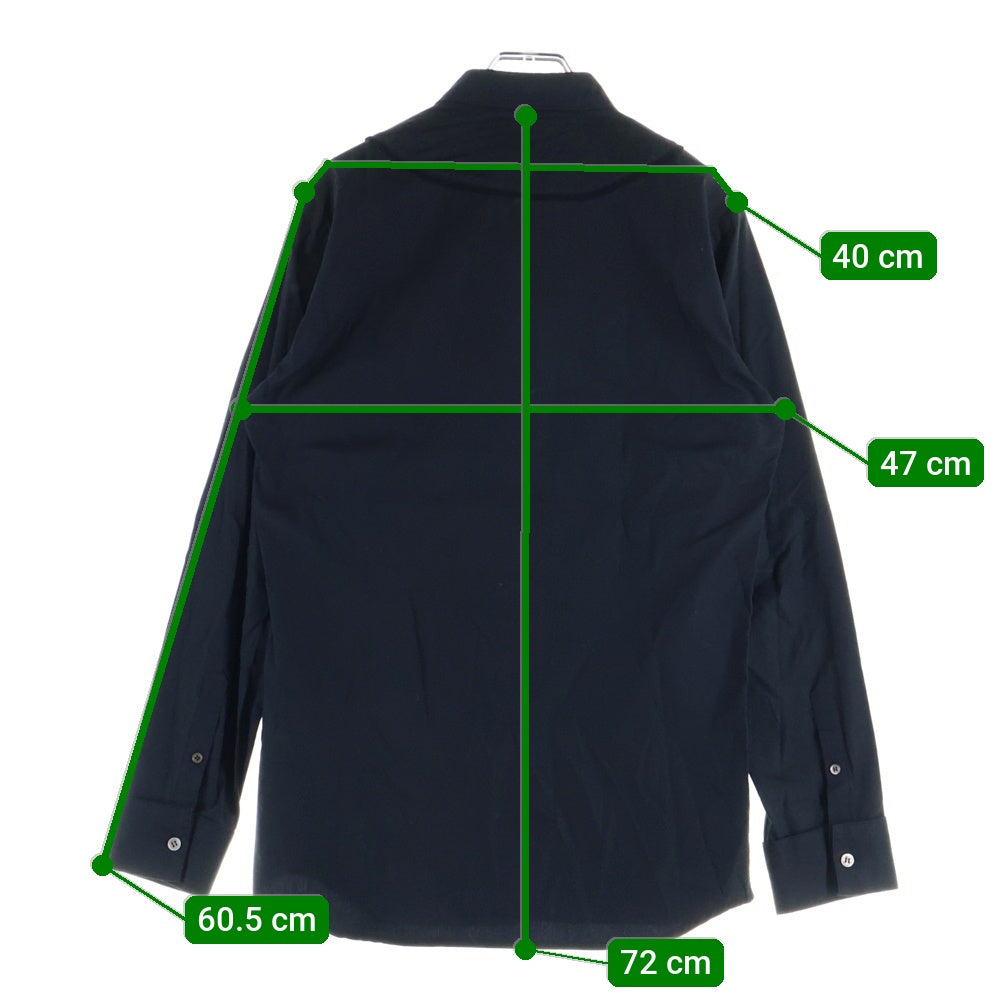 UNDERCOVER(アンダーカバー) 04SS ストライプ切り替え ロングスリーブ コットン長袖シャツ ブラック E257-SH9