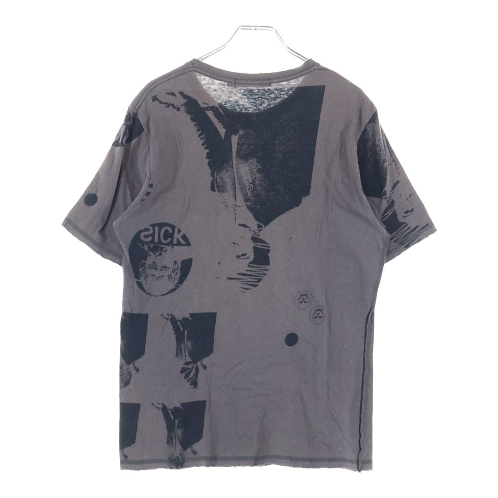 UNDERCOVER(アンダーカバー) 04AW BUT BEAUTIFUL期 ダメージ加工 クルーネック半袖Tシャツ カットソー ブラウン B224-T1