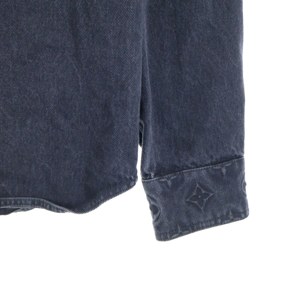 LOUIS VUITTON(ルイヴィトン) 24SS MONOGRAM EMBOSS OVERSIZED DENIM JACKET モノグラムエンボス オーバーサイズ デニムシャツジャケット ブラック RM241Q CHX HQS42W