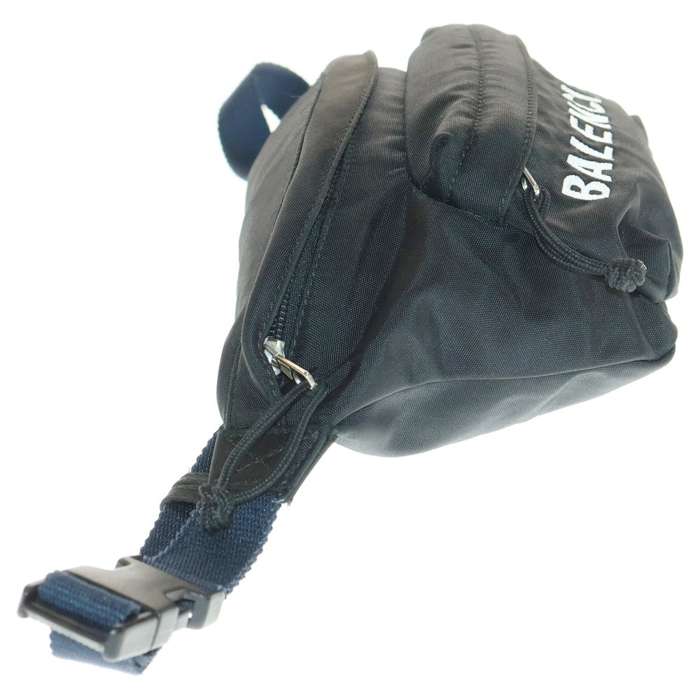 BALENCIAGA(バレンシアガ) WHEEL ウィール ロゴデザイン アジャスター ウエストポーチ ブラック 533009