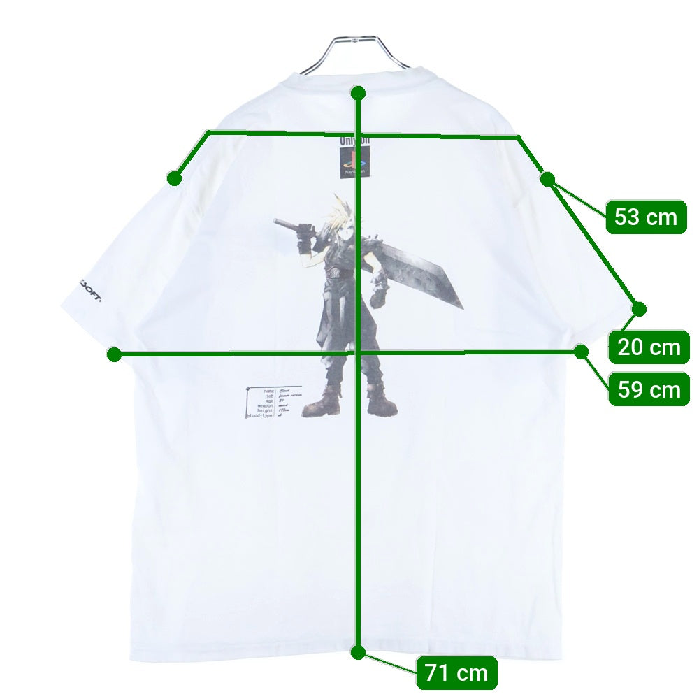 VINTAGE(ヴィンテージ) 90S VINTAGE FF7 FINAL FANTASY VII ONEITA ヴィンテージ クラウドプリント クルーネック 半袖Tシャツ カットソー ホワイト