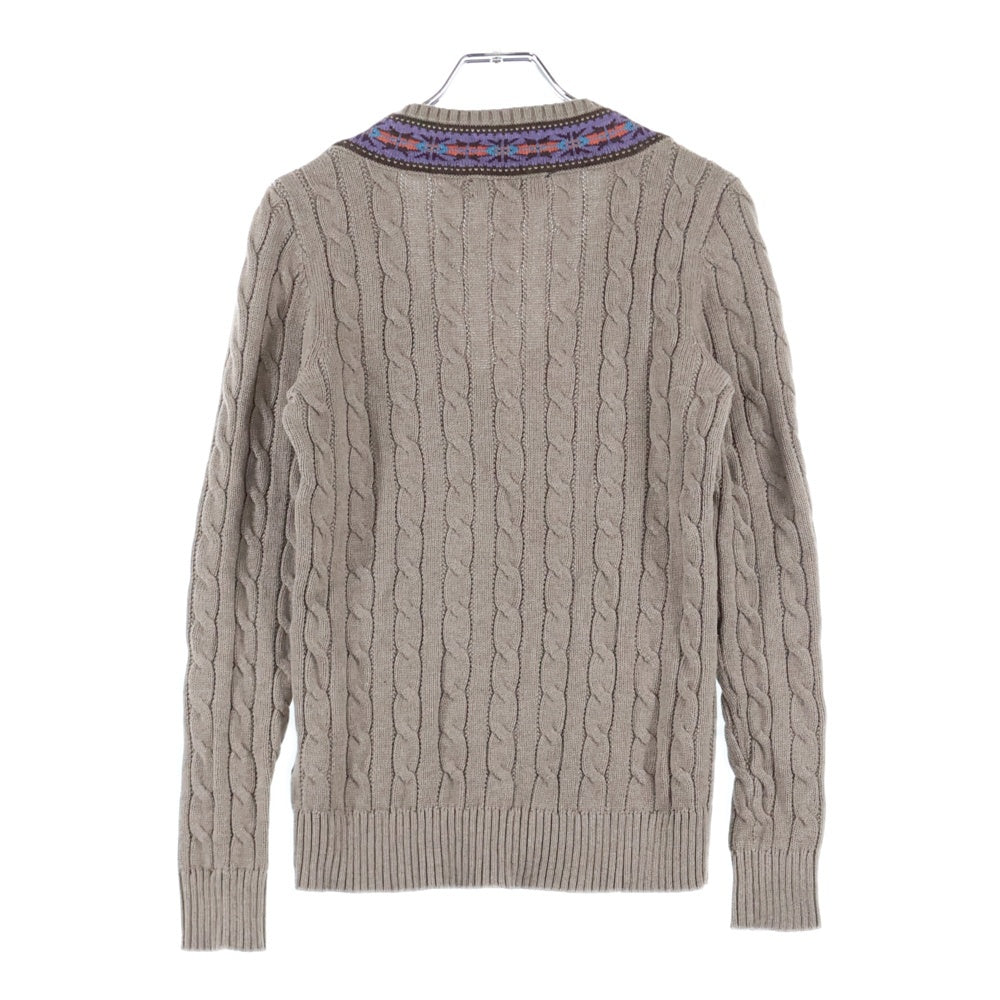 LAUREN RALPH LAUREN(ローレンラルフローレン) ケーブルニット Vネック セーター レディース ブラウン 200882080002