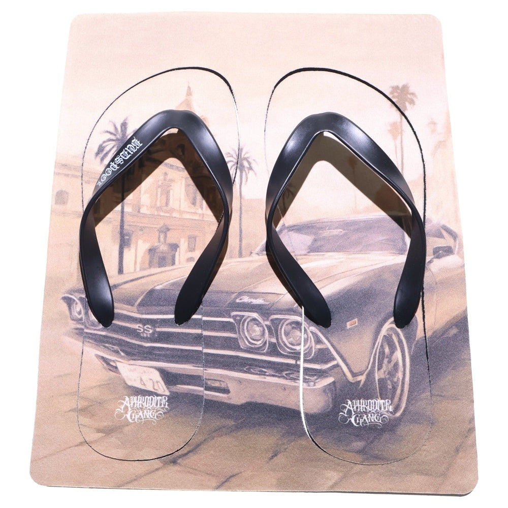 BUDSPOOL(バッズプール) × TAKUYA KAMIOKA ART WORK PRINT SANDALS タクヤ カミオカ アートワーク プリント ビーチ サンダル ベージュ