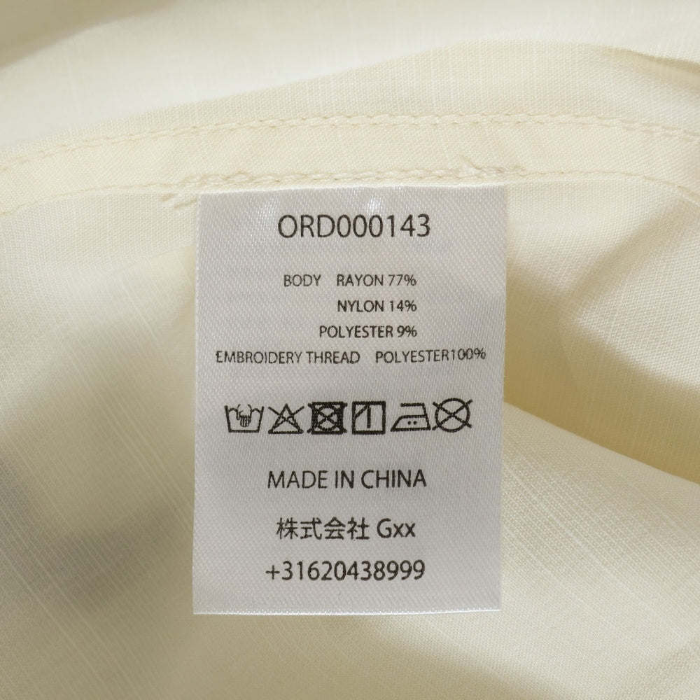 BUDSPOOL(バッズプール) ×GAKKIN 鶏 EMBROIDERY WHITE SHIRT ガッキン アート エンブロイダリー オープンカラー 半袖シャツ ホワイト