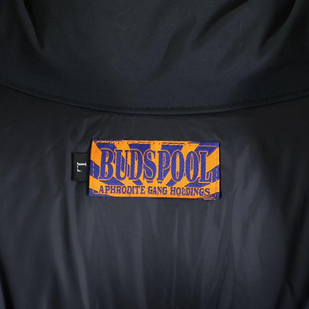 BUDSPOOL(バッズプール) CIRCLE LOGO DOWN JACKET サークルロゴ ハイネック ダウンジャケット ブラック