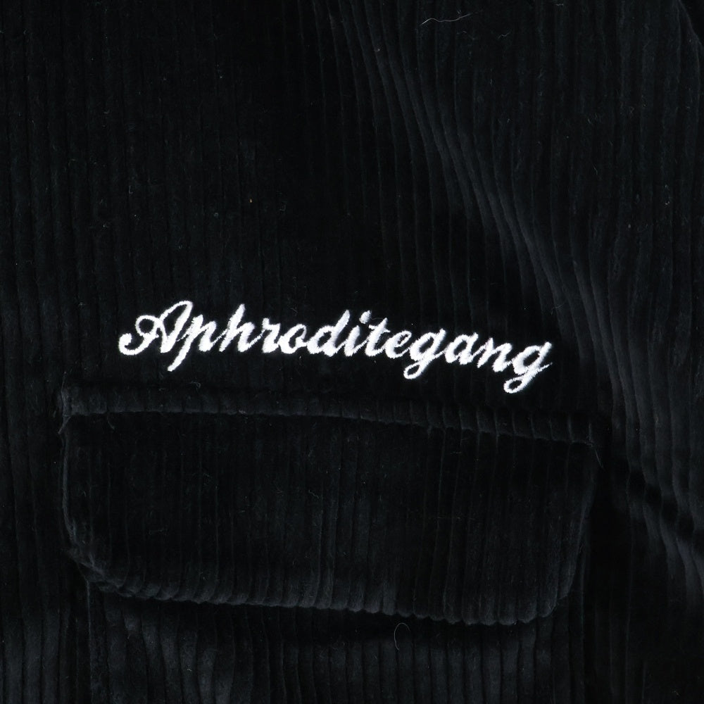 BUDSPOOL(バッズプール) APHRODITEGANG LOGO EMBROIDERY CORDUROY JACKET アフロディーテギャング ロゴ エンブロイダリー コーデュロイ ジャケット ブラック
