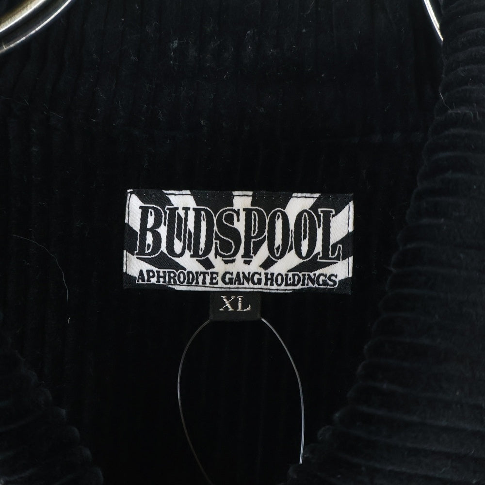 BUDSPOOL バッズプール APHRODITEGANG LOGO EMBROIDERY CORDUROY JACKET アフロディーテギャング ロゴ エンブロイダリー コーデュロイ ジャケット ブラック BUDSPOOL(バッズプール) APHRODITEGANG LOGO EMBROIDERY CORDUROY