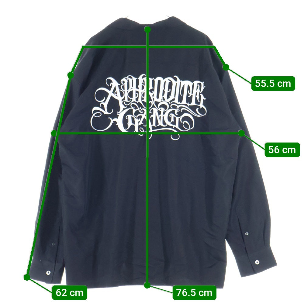 BUDSPOOL(バッズプール) APHRODITEGANG CLASSIC LOGO EMBROIDERY NYLON JACKET アフロディーテギャング クラシック ロゴ エンブロイダリー オープンカラー ロングスリーブ 長袖シャツ